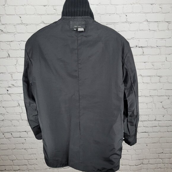 Zara Man Black Full Zip Knit Collar Lightweight Zip Pockets Jacket Size Large L - Picture 5 of 14